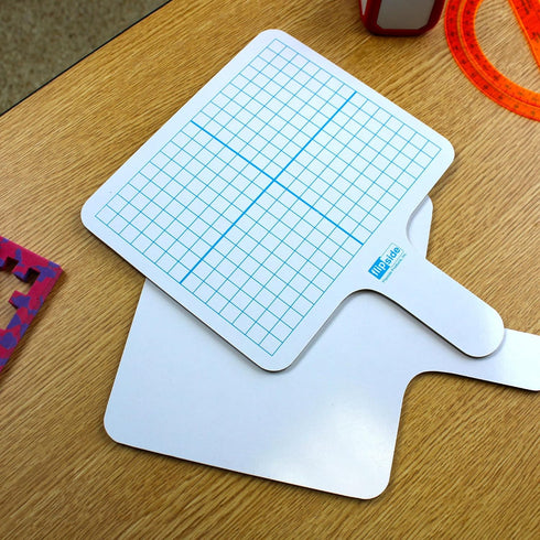 Flipside Products Rectangular Graph Dry Erase Answer Paddles, Double-Sided Handheld Whiteboard, Pack of 12