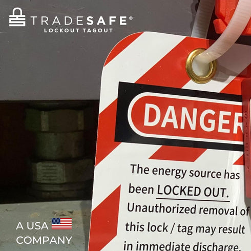 TRADESAFE Lockout Tagout Tags - 30 Danger Do Not Operate Tags with 30 Zip Ties, OSHA Compliant Loto Tags