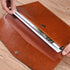 Enyuwlcm PU Leather A4 File Folder - Document Holder Envelope Case with Snap Closure for Receipt, Brown