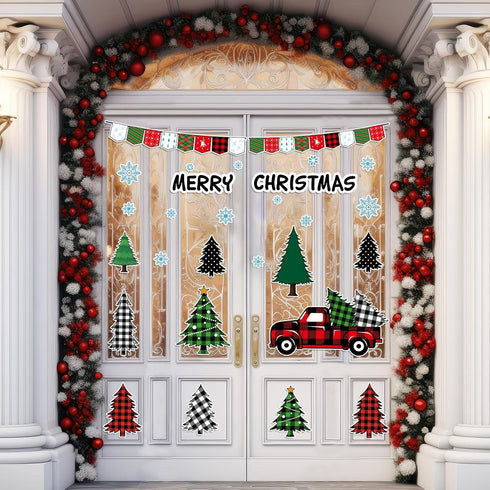 Christmas Bulletin Board Decoration Set Merry Christmas Paper Cutouts and Blackboard Border for Holiday Classroom