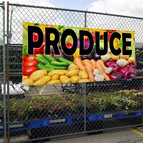 Fastasticdeals 4 Grommets 24x48Inches Vinyl Banner Multiple Sizes Produce Restaurant & Food Outdoor Weatherproof