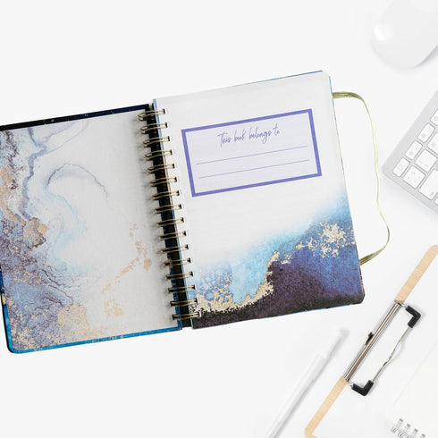 Paper 'n Such Undated Daily Planner, Spiral To Do List Notebook to Organize Your Daily Tasks and Agendas (6.5x8.5), School Or Office Supplies for Women & Men - Dark Blue by Paper 'n Such