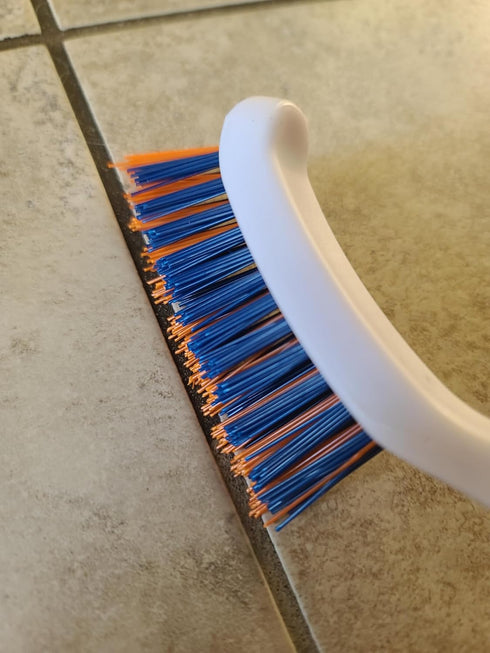 2-Pack 8-Inch Bring It On Grout Cleaning Brush Crevice Cleaning Brush with Stiff Nylon Bristles, Heavy-Duty Scrub Brush