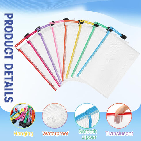 Jetec 32 Pcs Mesh Zipper Bags, Waterproof Toy Storage Bags, Reusable Organizer Pouch for Office, Stylish Color, 7.5 x 5