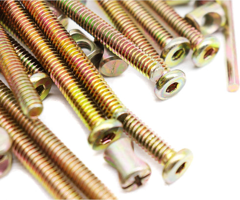 binifiMux 15-Pack 1/4-20 x 3 Crib Screws, Zinc Plated Hex Socket Cap Bolts for Bunk Bed Furniture