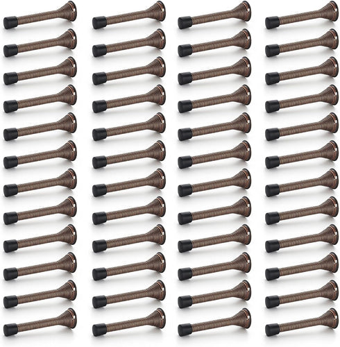 Ravinte Door Stoppers, 48 Pack Spring Door Stops with Rubber Bumper, Oil Rubbed Bronze for Bottom of Door