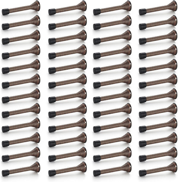 Ravinte Door Stoppers, 48 Pack Spring Door Stops with Rubber Bumper, Oil Rubbed Bronze for Bottom of Door