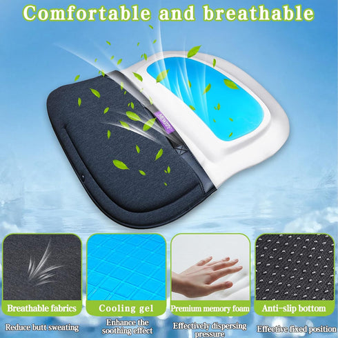 Lightweight Gel Seat Cushion for Travel and Comfort