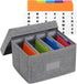 Qozary Index Card Holder 4x6 - Index Card Box With Dividers, Index