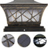 OUNONA Solar Post Light Fixture Outdoor Waterproof Garden Floor Lamp Decor Copper Matte Shade, Solar Powered Exterior