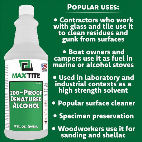Denatured Alcohol, 200-Proof, 32 oz