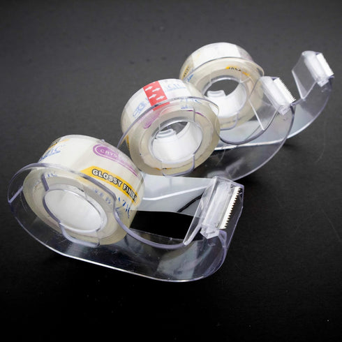 BAZIC Crystal Clear Tape w/Dispenser, 3/4" X 500", Transparent Stationery Tapes, Arts Craft Gift Wrapping (3/Pack)