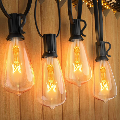 Afirst 20ft 20-Light Dimmable Edison String Lights, Waterproof Outdoor Patio Lights with