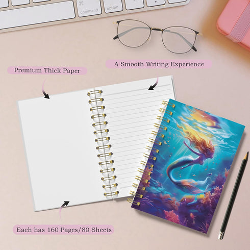 Mermaid Gifts Journal - 5.5x8.3 Inches Spiral Notebook, Ocean Decor Gifts for Women, Mermaids Gifts