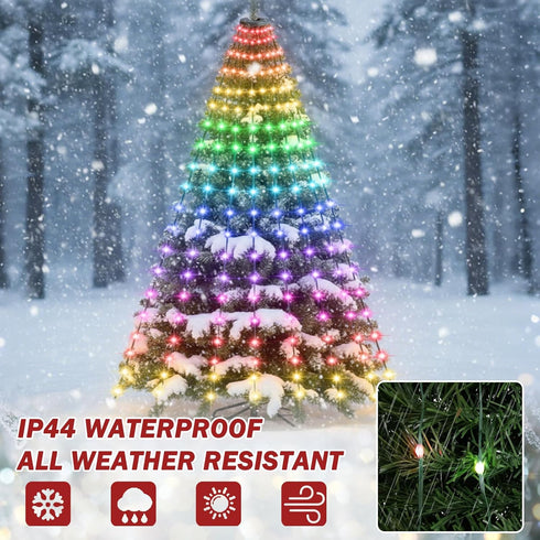 snorvindle 200 6.6FT 10 24 Smart Christmas Tree Lights, LEDs Christmas String Lights with Remote Control & APP