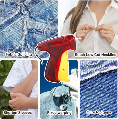 Tagging Gun Kit, Mini Stitch Tool for Clothes Sewing, Quick Stitch Tag Gun with 2000 White & 2000 Black Micro Fasteners