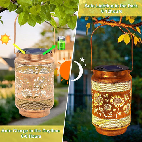 Sunflower Solar Lanterns Outdoor Waterproof with Shepherd Hook, Sunflower Gifts for Mothers Day Birthday Women Mom