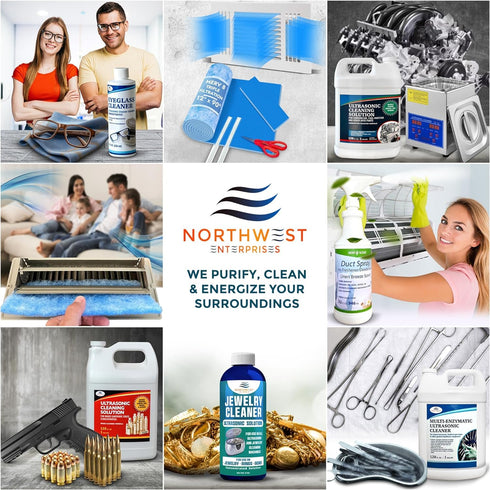 (2) NORTHWEST ENTERPRISES Ultrasonic Eyeglass Cleaner Solution. Concentrated Glasses Cleaner for use in Sonic