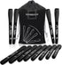 Scribbledo 12 Pack Magnetic Dry Erase Markers, Black Fine Tip with Eraser Cap for Home, School & Office