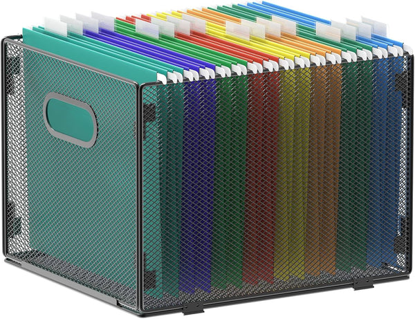 samstar Hanging File Organizer, Mesh File Folder Storage Box, Letter Size Inserts
