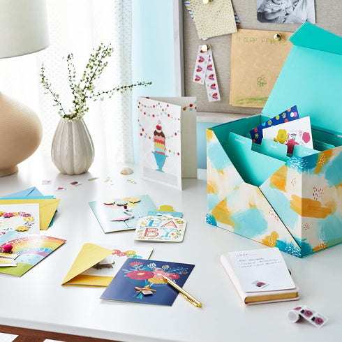 Pack 24 5EBN1002 Hallmark of Handmade Assorted Boxed Greeting Cards, Watercolor-Birthday Cards, Baby Shower Cards