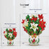 Set, 6 inch 3D Pack 5 Freshcut Paper Pop Up Christmas Cards Boxed Holiday Collection, Mini Sized Paper Flower Bouquet