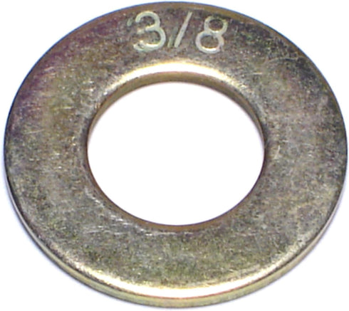 Grade 8 SAE Flat Washers, 3/8-Inch, 50-Piece, Yellow, 014973321093