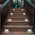 Pack 6 Solar Lights Outdoor Waterproof Deck Light, Solar Stair Lights Outside LED Step Lighting Stainless Steel