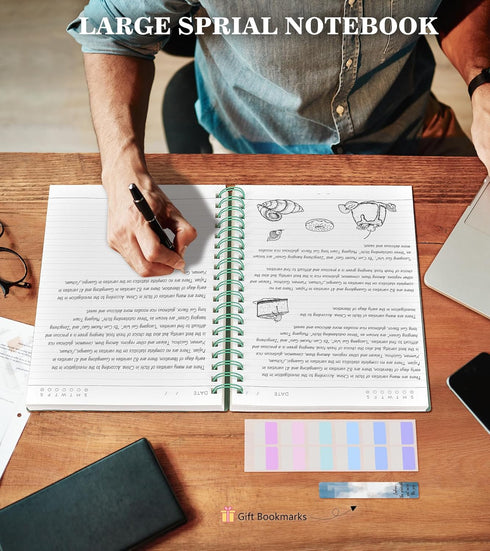 Spiral Notebook Journal, 360 Pages College Ruled Thick Journals for Women Men, A5 Spiral Notebooks for Writing