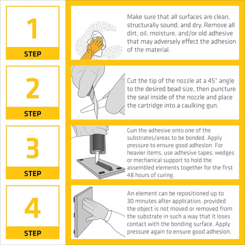 SIKA SikaBond Ultimate Grab, Gray, 10.1 fl.oz, Instant Grab Polyurethane Adhesive