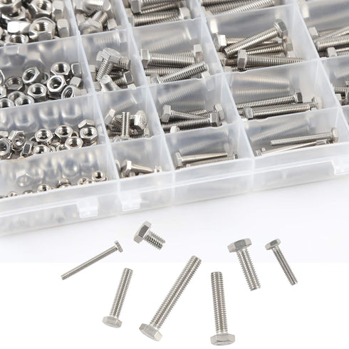 newlng M3 M4 M5 M6 Bolts and Nuts Assortment Kit, 320 PCS Metric 304 Stainless Steel Fasteners Set