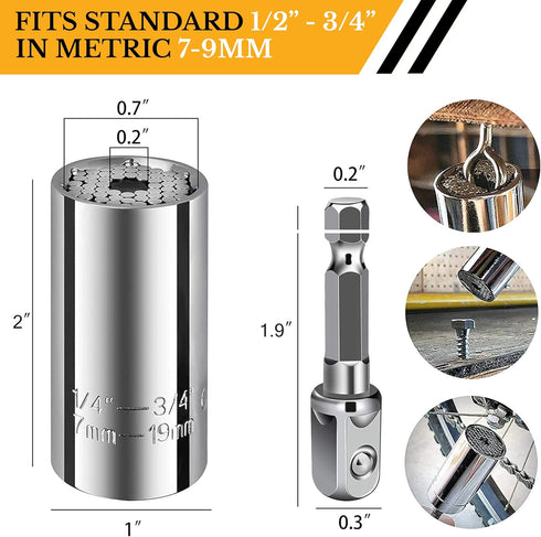 Universal Socket Tools Gifts for Men, Cool Gadgets, Stocking Stuffers for Dad, Husband, Mechanic Tools