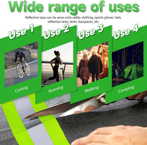 2'' x 59ft Reflective Tape for Clothing, High Visibility Reflective Fabric Strips for Safety Running Gear Clothes