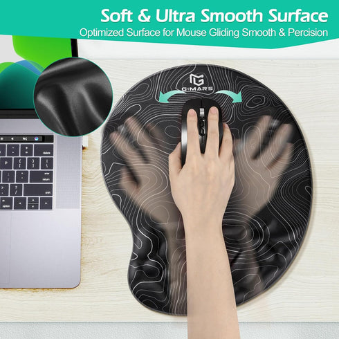 Gimars Upgrade Ergonomic Ultra-Soft Foam Keyboard Mouse Pad Wrist Rest Set for Pain Relief
