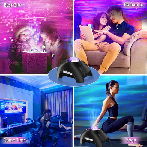 Vinwark Northern Lights Aurora Projector for Bedroom with Music Bluetooth Speaker and White Noise, Galaxy Projector