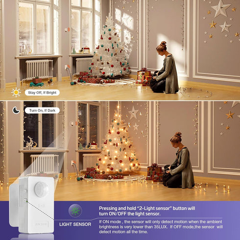 Devices,10A/1100W RAYZEEK Wireless Motion Sensor Plug Kits,No-Wire Mini PIR Sensor Switch Control Plug to Auto Turn