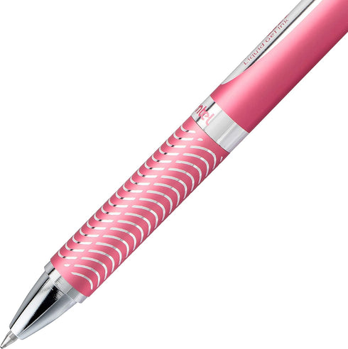 EnerGel Alloy Retractable Gel Pen, Pink Barrel, Medium Point, Black, 357082