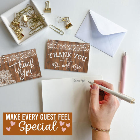 -54 Hadley Designs Wedding Thank You Cards with Envelopes Rustic Thank You Cards Wedding with Envelopes, ThankYou Notes