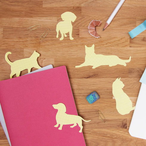 Cat Sticky Notes, 3 Separate Designs, Cat Shaped Sticky Note Pads, Novelty Paper Pads for Office Supplies