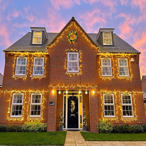 120 LED Christmas Lights Outdoor, 40ft String Lights with 8 Modes Clear Wire, Plug in Waterproof Twinkle Fairy Lights