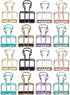 Tissting 16 Pcs Binder Clips, 8 Colors Hollow Design, Paper Clamps for Office, Home, School (S, 0.8 * 1.1in)
