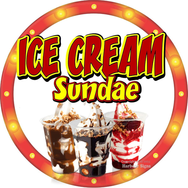 Generic Ice Cream Sundae Decal Soft Serve Concession Food Truck Vinyl Sticker by