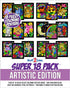 Super Pack of 18 Fuzzy Velvet Coloring Posters (Artistic Edition) - Great
