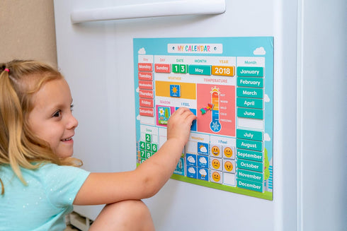 Set My First Daily Magnetic Calendar | Weather Station for Kids | Moods and Emotions | Preschool Learning Toys |