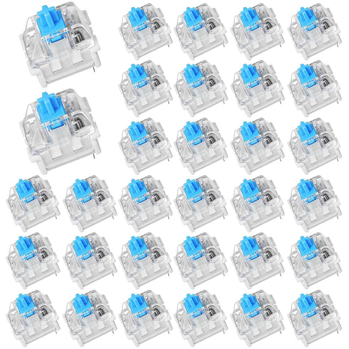 Gsbnjuy 30Pcs Blue Switch Replacement, 3 PIN Mechanical Keyboard Switches, Clicky with Strong