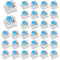 Gsbnjuy 30Pcs Blue Switch Replacement, 3 PIN Mechanical Keyboard Switches, Clicky with Strong