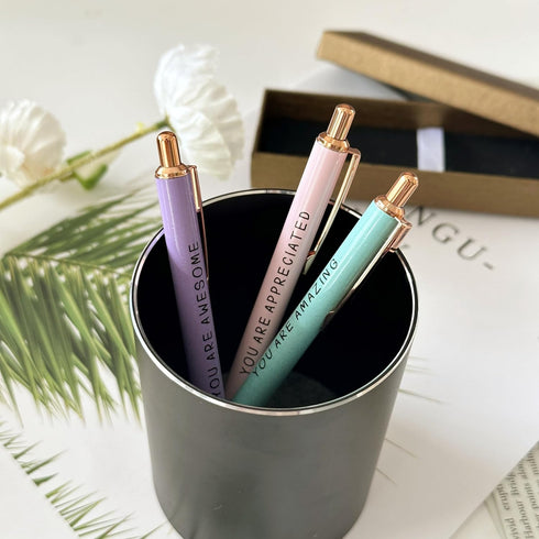 Jxueych Fancy Ballpoint Pen Appreciation Gift Set, Black Ink 1.0mm Medium Point, Thank You Gifts for Women, Boss,