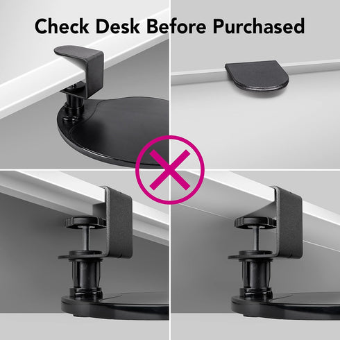 EHO Clamp on Mouse Platform with Gel Wrist Rest, Rotating 360 Degree Attachment for Home Office Desk Organizer