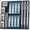 Nicpro 3 Pack Blocky Gear 0.7 mm Metal Mechanical Pencils Set with Case, 8 Tube Lead Refills, 4 Erasers for Art Writing