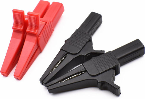 10Pcs 1000V 32A Heavy Duty Full Insulated Automotive Car Battery Alligator Clips Electrical Test Clips with 4mm Banana Jack Socket for Multimeter Test Leads